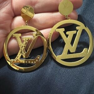 Louis Vuitton Gold Statement Earrings